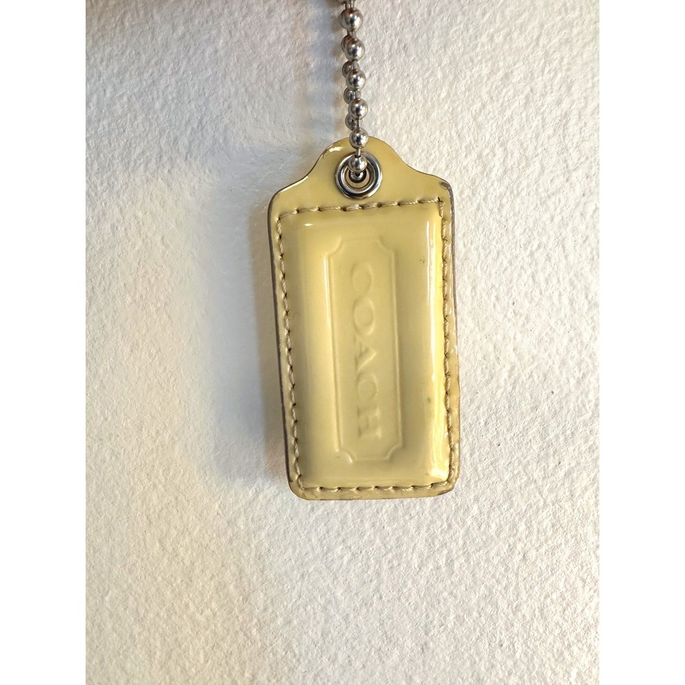 Coach 2" Patent Leather Embossed Hang Tag Butter Yellow